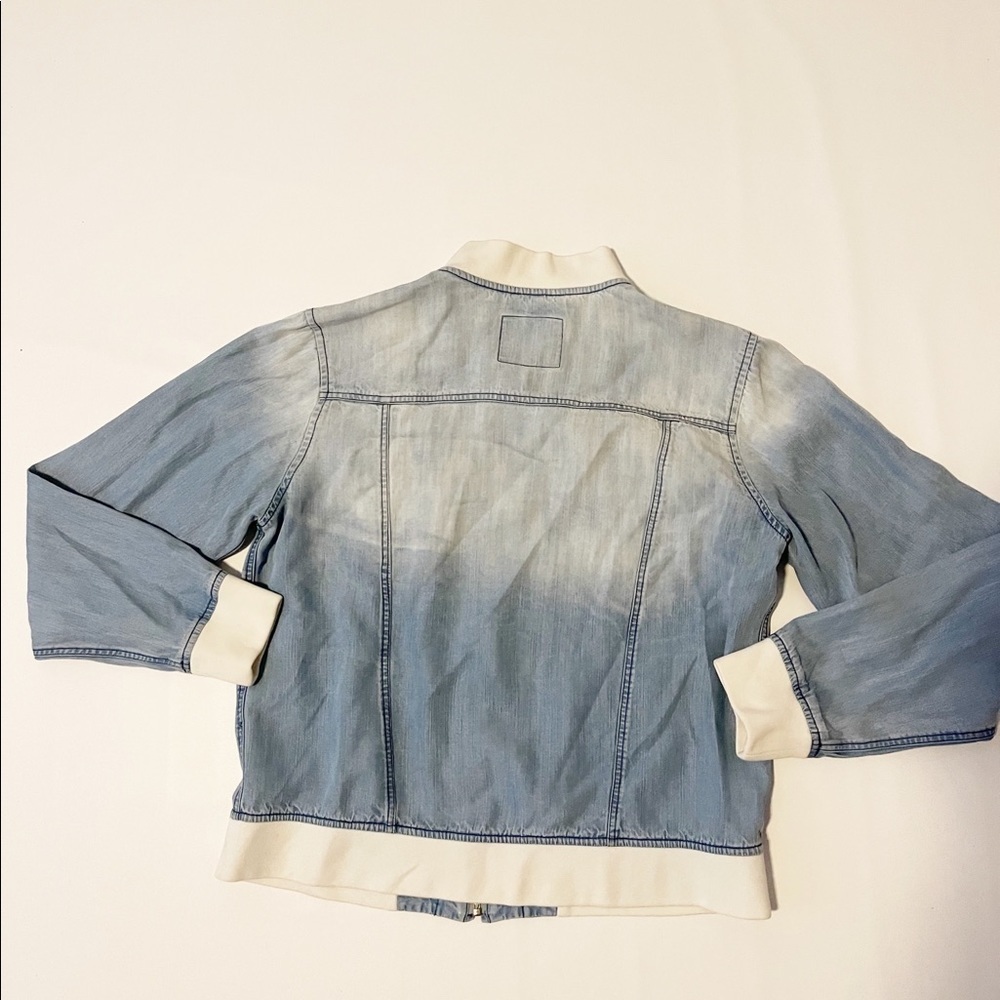 Rails Light Denim Bomber Jacket Size M - image 4